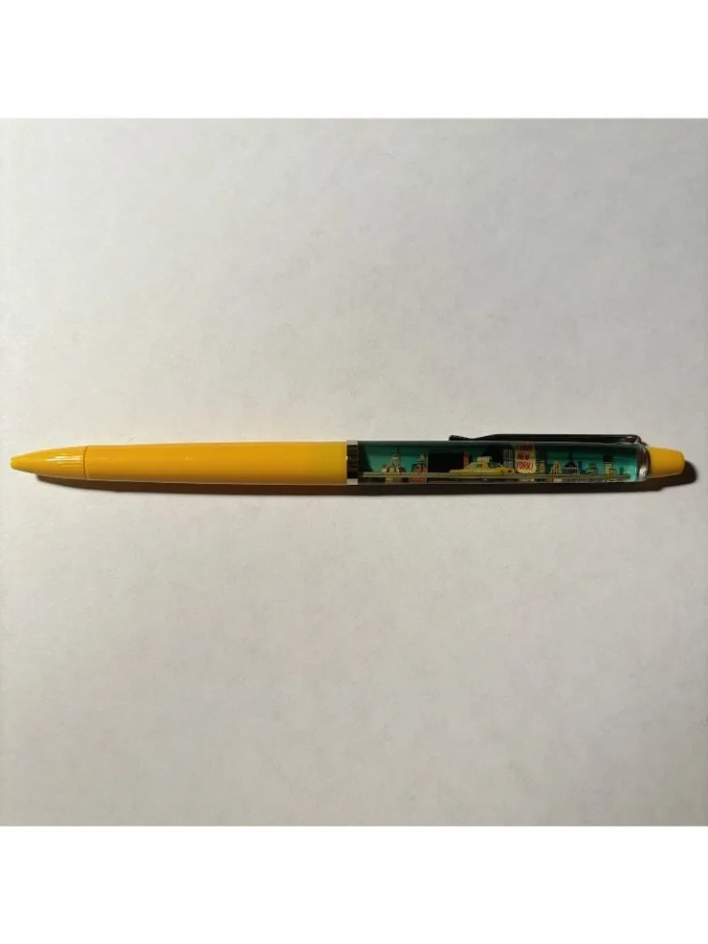 New York City The Big Apple Floaty Pen Yellow Taxi Cab Moves Souvenir Promo Vtg